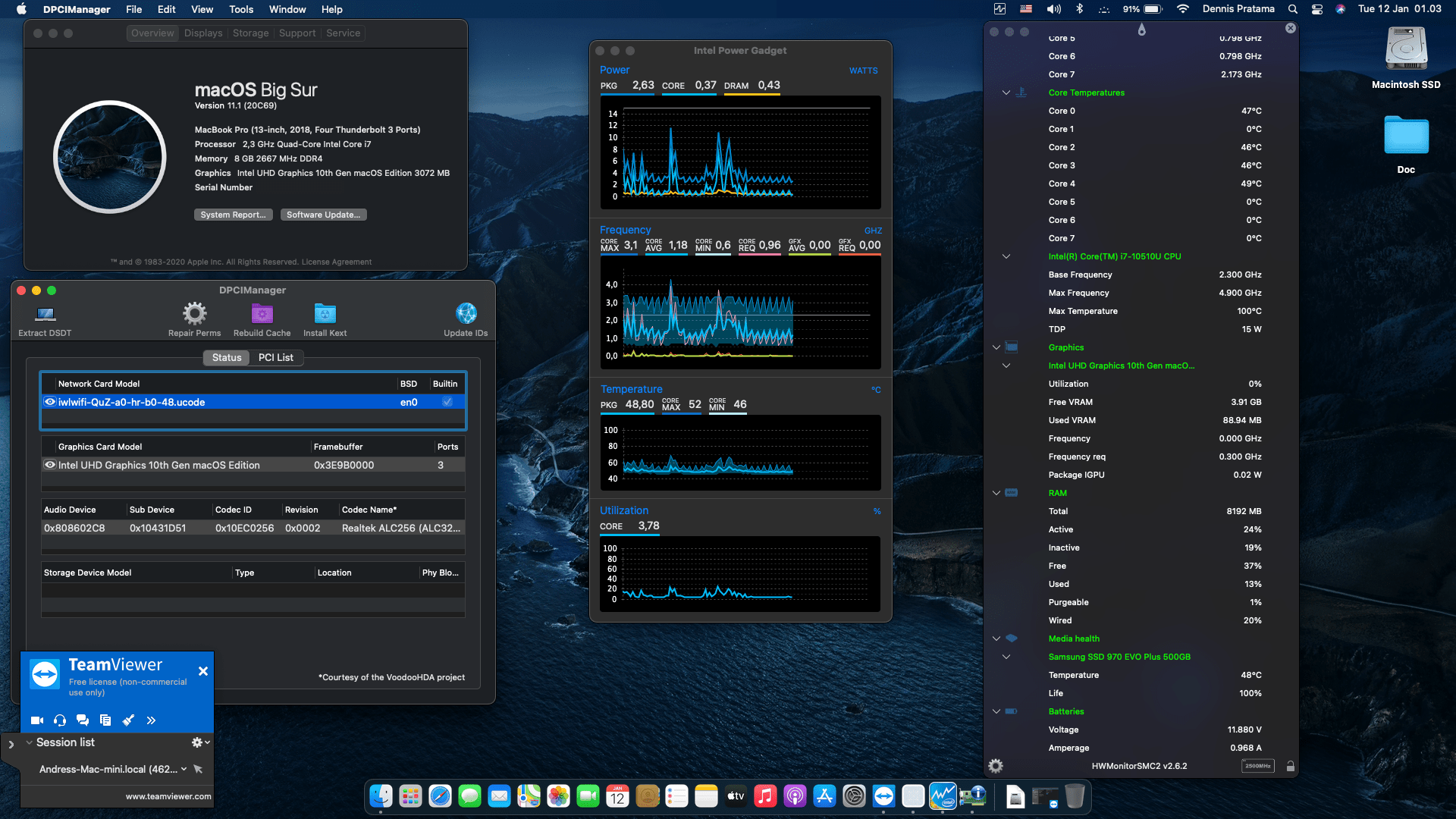 Success Hackintosh macOS Big Sur 11.1 Build 20C69 in Asus VivoBook S14-S433FL